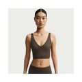 Nike SKIMS Matte Women's V-Neck Long-Line Bra NSKM Dark Sepia/NSKM Dark Sepia IR5041-233
