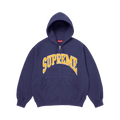Supreme Cracked Raglan Zip Up Hooded Sweatshirt 'Washed Navy' SS26SW81-WASHED-NAVY