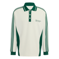 adidas Long Sleeved Polo Shirt Off White Dark Green KW5688