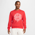 Nike Standard Issue Men's Dri-FIT Basketball Crew-Neck Sweatshirt University Red/Heather/Pale Ivory FZ0682-657