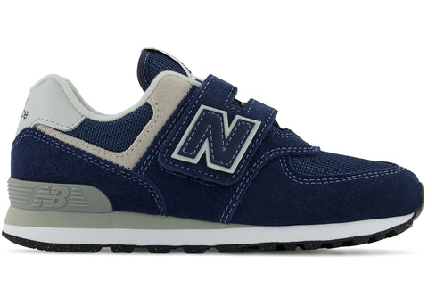New Balance Kids-574 Core Hook Loop Grey Bleu-Sneakers-PV574EVN-SNEAQS-1