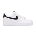 Nike Air Force 1 Low '07 Essential White Black Gold Mini Swoosh (Women's) CZ0270-102