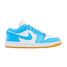 Air Jordan 1 Low White Gum Light Brown Dark Powder Blue (Women's)