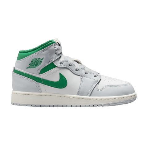 Nike Air Jordan 1 Mid White Pure Platinum Pine Green (GS) DQ8423-142