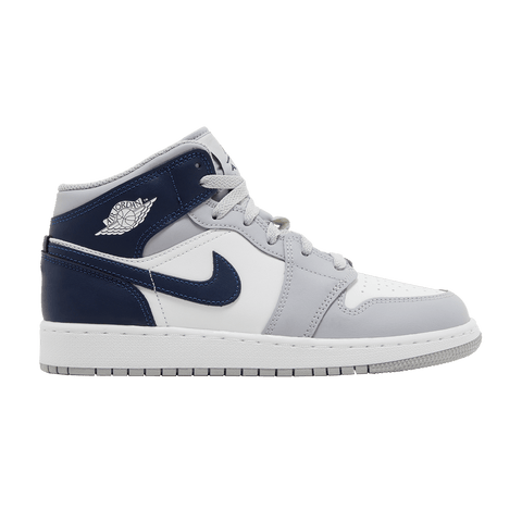 Nike Air Jordan 1 Mid Wolf Grey Midnight Navy (GS) DQ8423-104