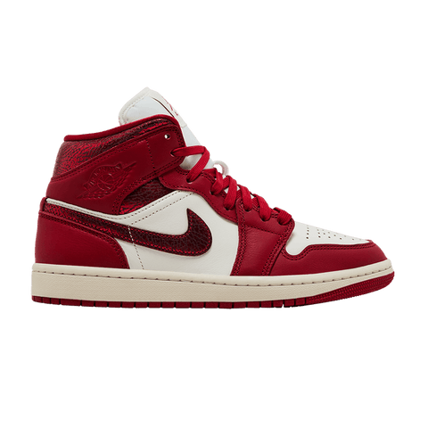 Nike Air Jordan Jordan 1 Mid SE Red Cracked Leather (Women's) HJ9337-106
