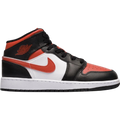 Nike Air Jordan Nike Air Jordan 1 Mid Bred Toe Black Fire Red White (GS) 554725-079