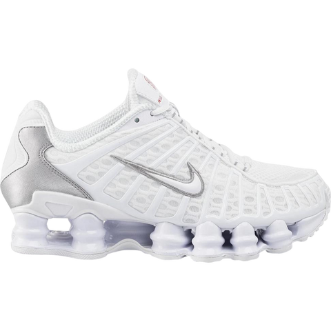Nike Shox TL White Metallic Silver Max Orange (Women's) AR3566-100
