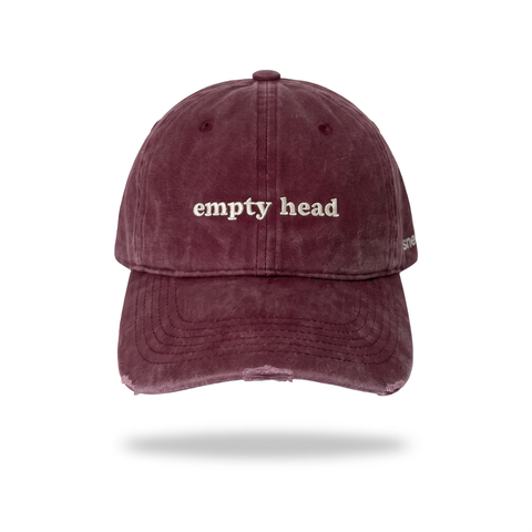 SNEAQS empty head cap washed rood, voorkant