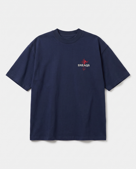 SNEAQS Harlem Tee Navy Red - voorkant