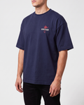 SNEAQS Harlem Tee Navy Red - on body