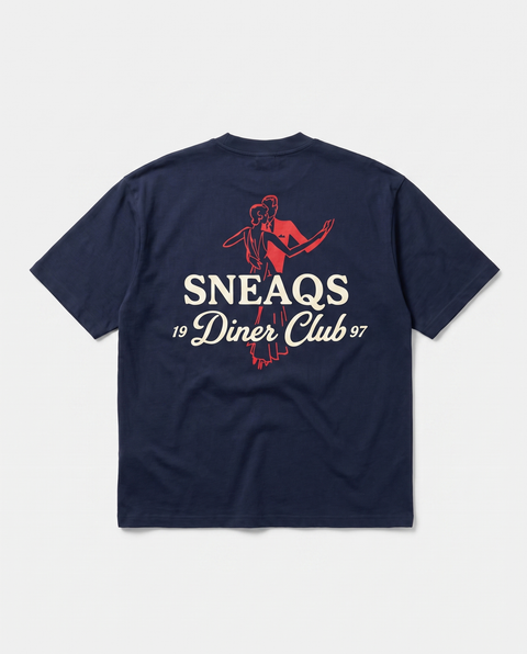 SNEAQS Harlem Tee Navy Red - achterkant