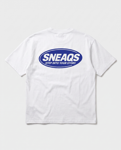 SNEAQS Harlem Tee White Navy - achterkant