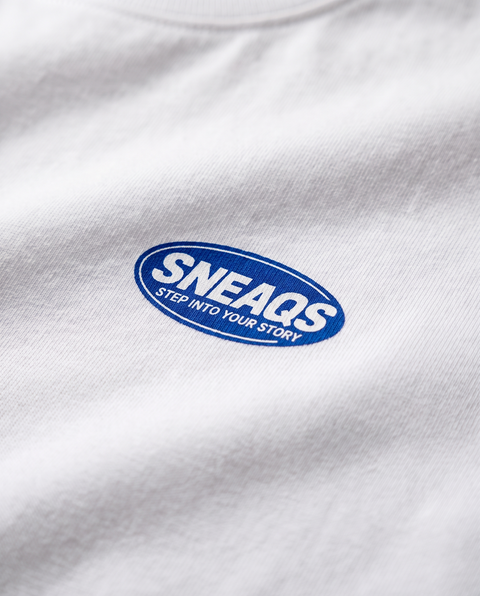 SNEAQS Harlem Tee White Navy - logo detail