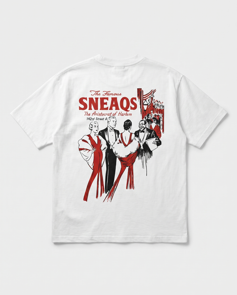 SNEAQS Harlem Tee White Red - achterkant