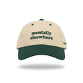 SNEAQS mentally elsewhere cap creme groen, voorkant