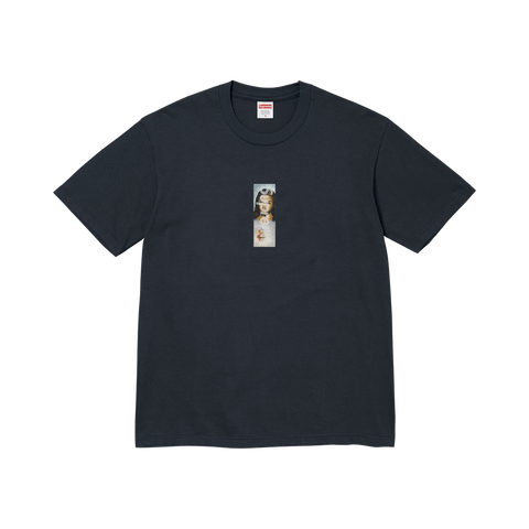 Supreme Prayer Card Box Logo Tee 'Navy' FW26T68-NAVY