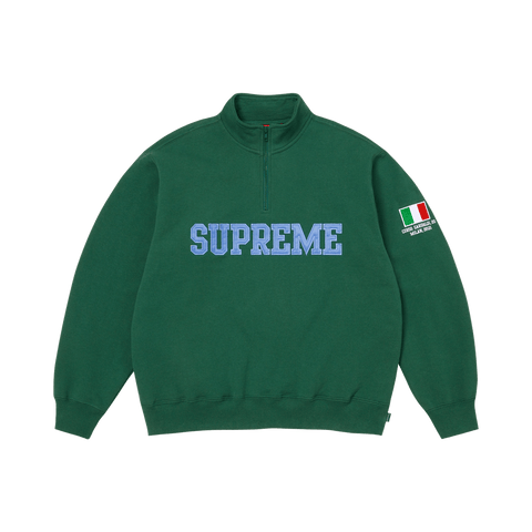 Supreme Shop Flag Half Zip Pullover 'Dark Green Milan' SS26SW65-DARK-GREEN-MILAN