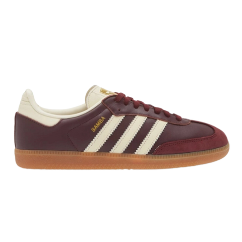 adidas Samba OG Maroon Gold Metallic (Women's) ID0477