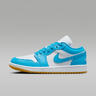 Air Jordan 1 Low White Gum Light Brown Dark Powder Blue (Women's)