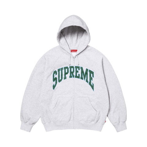 Supreme Cracked Raglan Zip Up Hooded Sweatshirt 'Ash Grey' SS26SW81-ASH-GREY
